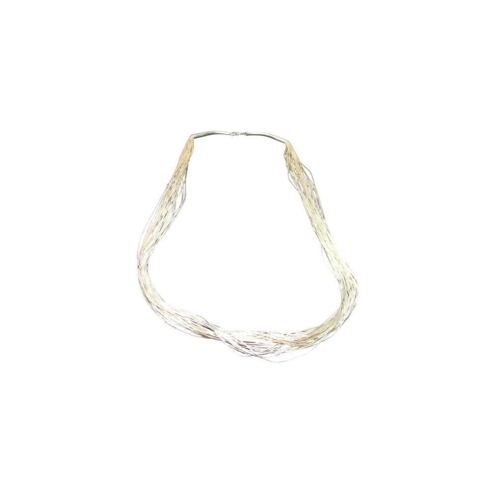 Navajo Liquid Silver 925 Marked 30 Strand Necklace 30” Long Vintage 43 Grams